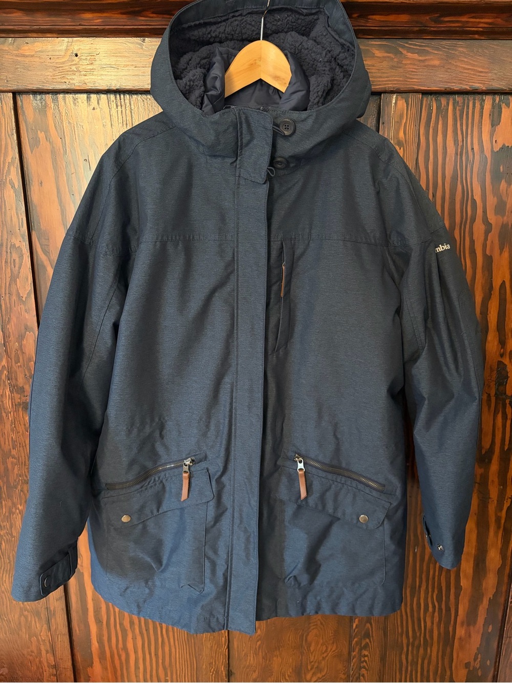 Columbia Men's Dark Navy Hooded Winter 3-in-1 Parka
